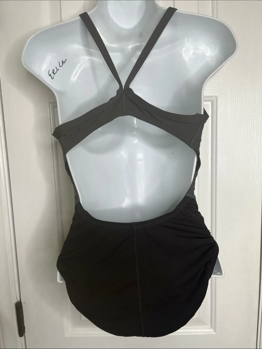Nike HydraStrong Swimsuit Black and Gray Size 6 Like New